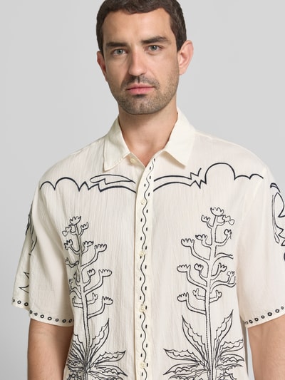 Scotch & Soda regular fit vrijetijdsoverhemd met kentkraag en stitchings Offwhite - 3
