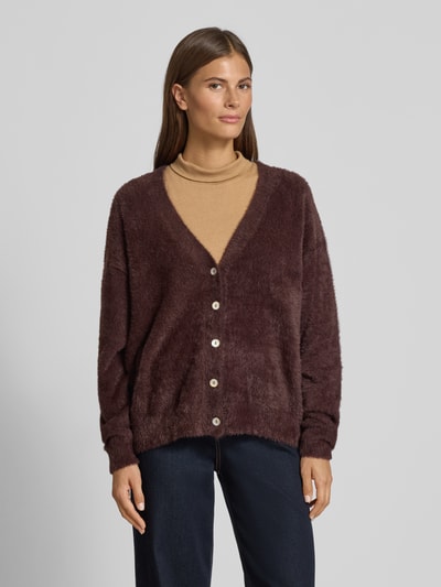 ICHI Kurtka z dzianiny z dekoltem w serek model ‘BRULA’ Ciemnobrązowy 4