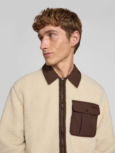 Levi's® Fleecejacke mit Brusttasche Modell 'JOONIE' Beige 3