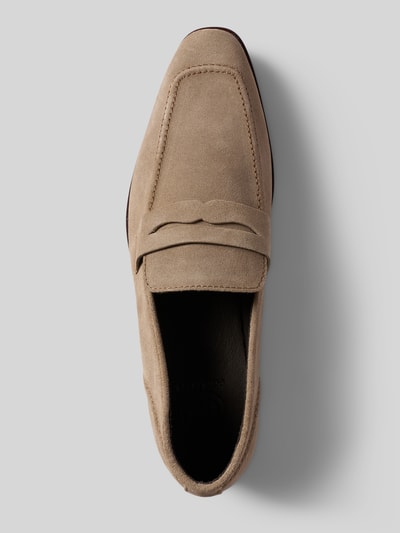 Produktfoto, Loafers aus Leder Modell 'Gerry' von PS Poelman in Beige, glatte Sohle, Absatzhöhe 3 cm, Schlupfform, Schafthöhe 7 cm, Schaftweite 12 cm, Echtleder