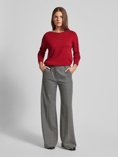 Brax Gebreide pullover met boothals, model 'LIZ' Rood - 1