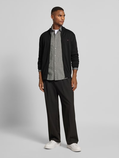 Tommy Hilfiger Regular fit gebreid jack van puur katoen Zwart - 1