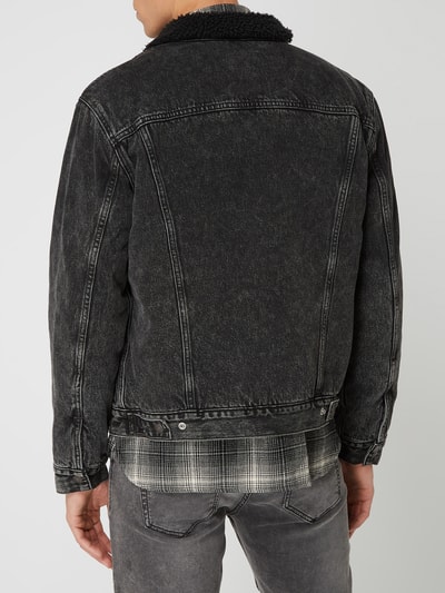 Levi's® Trucker Jacket met voering van teddybont - 'Water<Less™' Zwart - 5