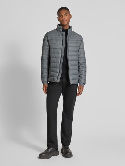 BOSS Orange Slim fit gewatteerd jack met opstaande kraag, model 'ODEN2' Antraciet - 1