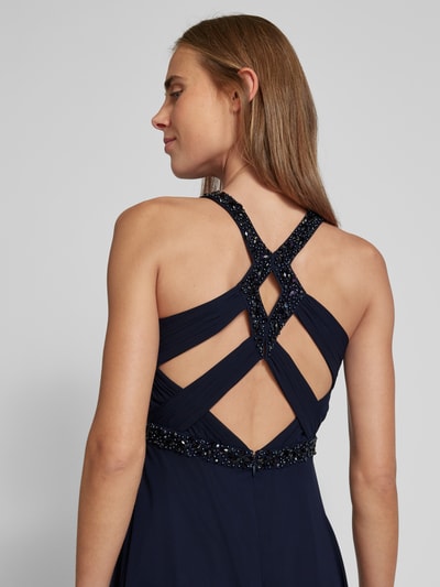 Jake*s Cocktail Abendkleid mit Ziersteinbesatz Marine Melange 3