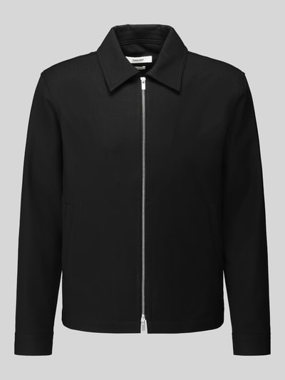 Produktfoto, schwarze Herren Bomberjacke Regular Fit Blouson mit Viskose-Anteil Modell 'REGULAR' von Selected, glatte Struktur