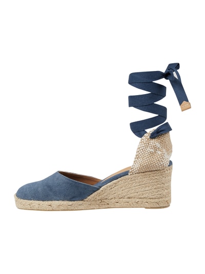 Castañer Wedges van textiel, model 'Carina' Blauw - 3