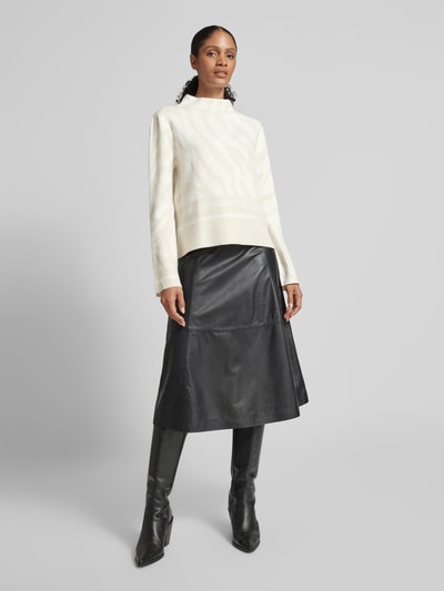 monari Gebreide pullover met labelprint Offwhite - 1