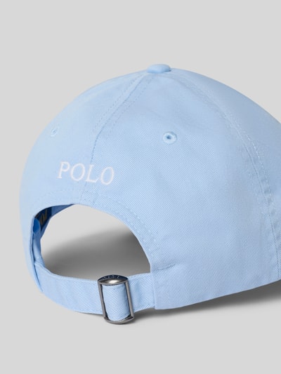 Produktfoto, Basecap aus reiner Baumwolle von Polo Ralph Lauren in Hellblau mit eingesticktem Logo, verstärktem Schirm und verstellbarem Riegel