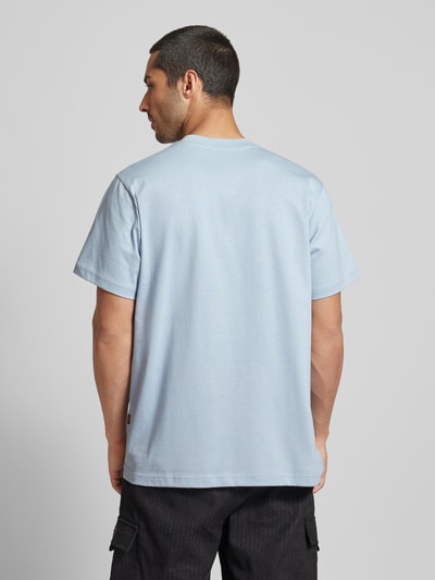 G-Star Raw T-shirt met labelprint Rookblauw - 5