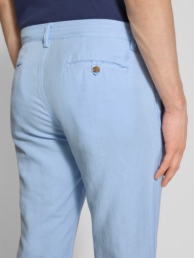 Polo Ralph Lauren Regular Fit Leinenhose mit Knopf- und Reißverschluss Hellblau 3