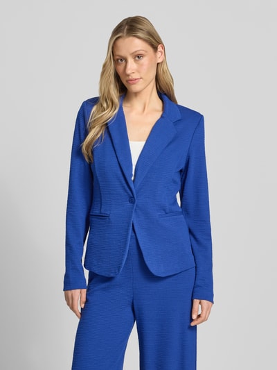 ICHI Slim Fit Blazer aus Viskose-Mix Modell 'KATE LUMINA' Blau 4