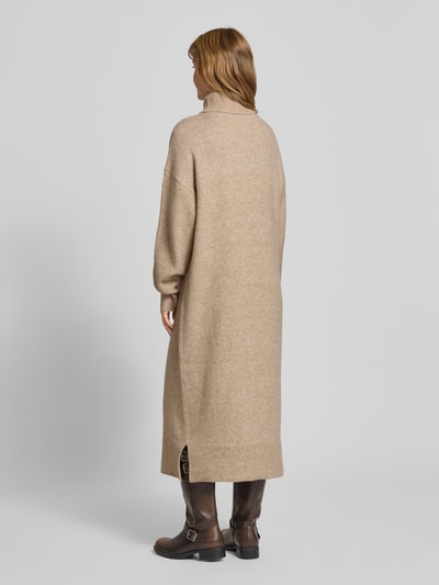 Pieces Oversized Strickkleid mit Wollanteil Modell 'MALOU' Taupe Melange 5