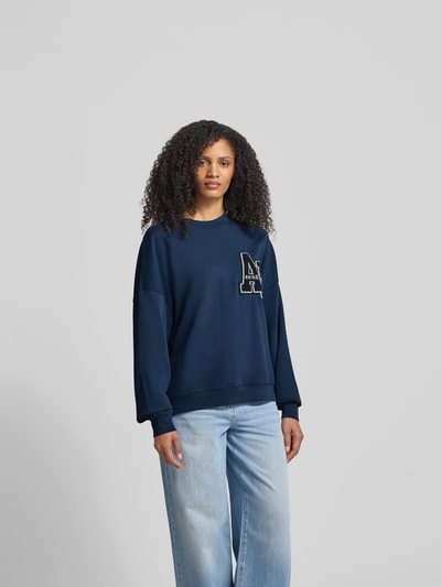 Anine Bing Oversized Sweatshirt mit Logo-Patch Dunkelblau 4