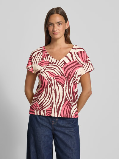 s.Oliver RED LABEL Relaxed Fit T-Shirt mit Allover-Muster Pink 4