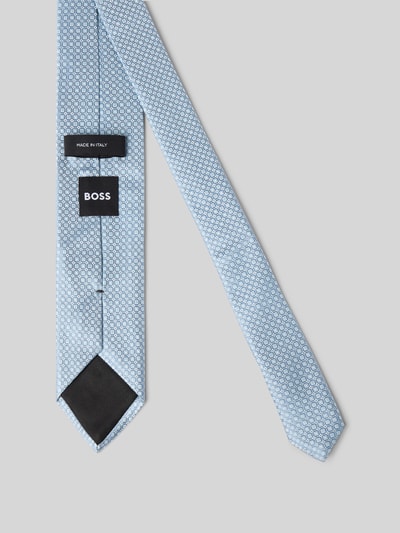 Produktfoto, lichtblauwe heren stropdas uit zijdemix met kleine grafische print, effen look, materiaalverwerking webware, Krawatte aus Seiden-Mix van BOSS