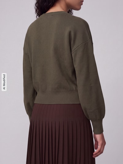 VERO MODA Regular Fit Strickjacke aus Viskose-Mix Modell 'NOELLA' Dunkelgruen 5