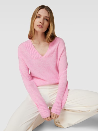 OPUS Strickpullover mit V-Ausschnitt Modell 'Pilina' Rosa 3