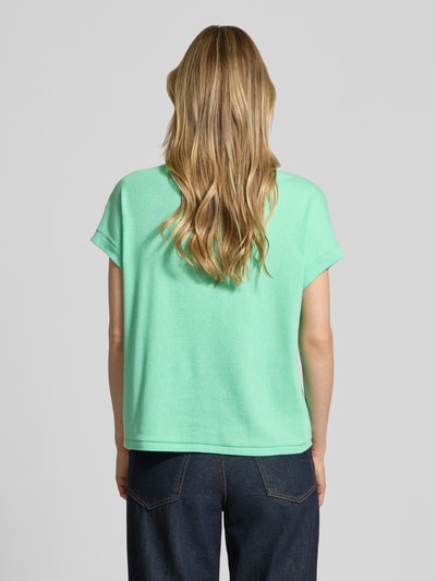 Milano Italy T-Shirt aus Baumwoll-Leinen-Mix mit Stitchings Mint 5