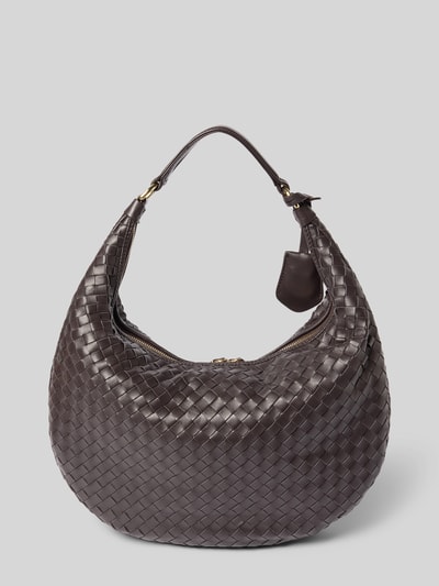 Abro Shoulder Bag mit Logo-Applikation Modell 'Nana' Dunkelbraun 4