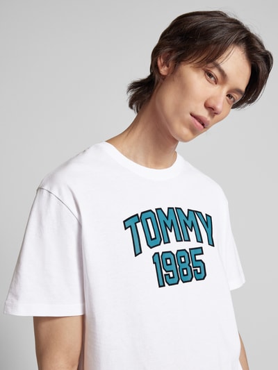 Tommy Jeans T-Shirt mit Label-Print Weiss 3