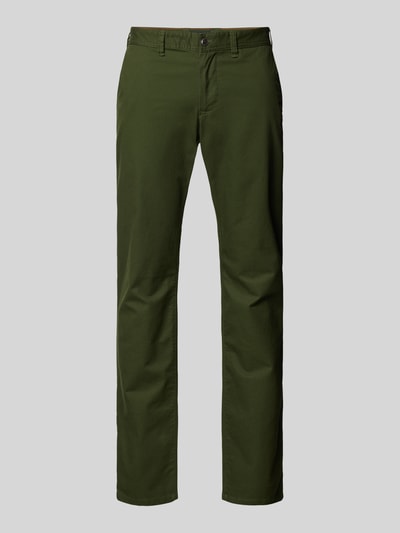 MCNEAL Slim Fit Chino mit Strukturmuster Oliv Melange 1