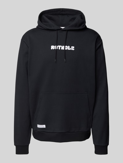 ROTHOLZ Regular fit hoodie met labelstitching Zwart - 2