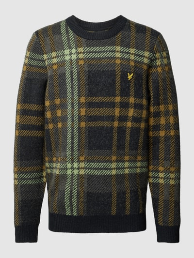 Lyle & Scott Sweter z dzianiny ze wzorem w kratę glencheck Czarny 2