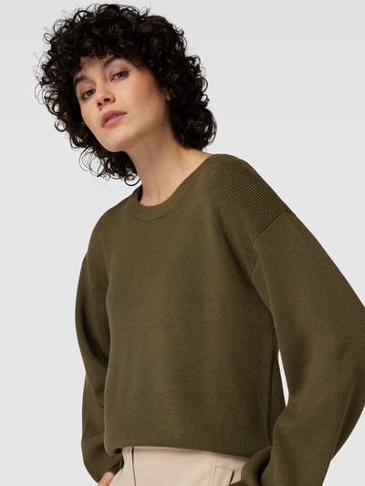 esmé studios Gebreide pullover met ribboorden, model 'Melissa' Olijfgroen - 3