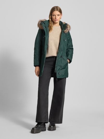ONLY Shaped Fit Parka mit Label Patch Modell 'IRIS' Dunkelgruen 1