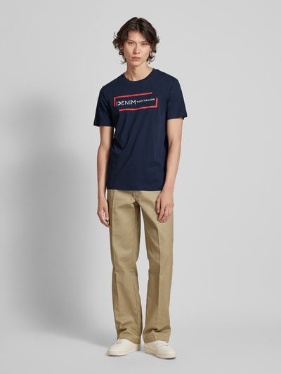 Tom Tailor Denim T-Shirt mit Rundhalsausschnitt Marine 1