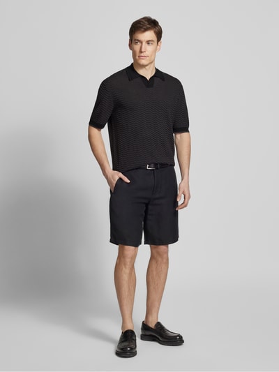 Emporio Armani Regular Fit Poloshirt mit Strukturmuster Dunkelbraun 1