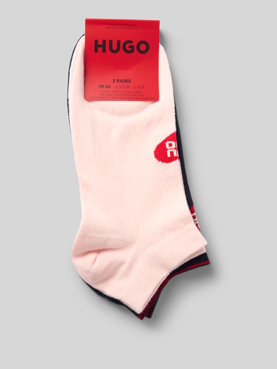 Produktfoto, Füsslinge aus Baumwoll-Mix im 3er-Pack von HUGO für Damen, zarte Rosa- und dunkle Töne, glatte Struktur, Multipack:3er-Pack