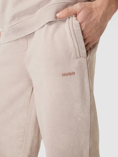 HUGO Sweatpants met elastische band, model ‘Danama’ Beige - 3