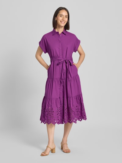 Lauren Ralph Lauren Overhemdjurk met broderie anglaise Paars - 4
