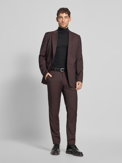 Tiger Of Sweden 2-knoops colbert met reverskraag, model 'Justin' Bordeaux - 1