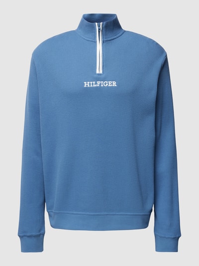 Tommy Hilfiger Sweatshirt mit Label-Stitching Modell 'MONOTYPE' Blau 2