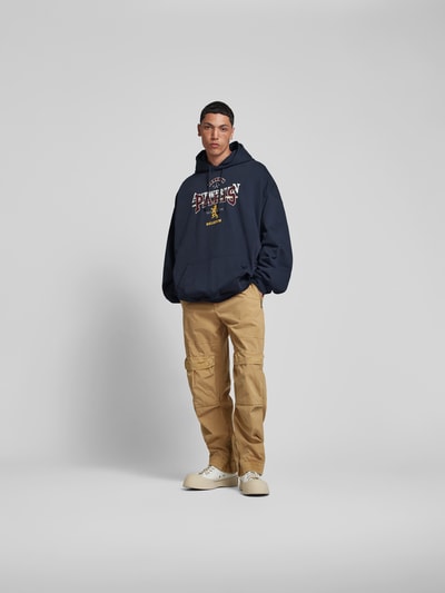 VETEMENTS Hoodie mit Label-Stickerei Marine 1