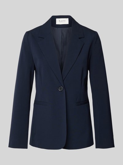 Produktfoto, Relaxed Fit Blazer mit Reverskragen Modell 'Danta' von B.Young aus Material-Mix mit Viskose-Anteil, dunkelblau, Knopfverschluss, Paspeltaschen