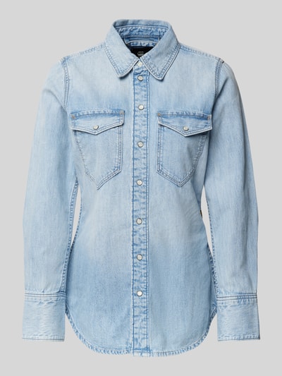 G-Star Raw Slim fit jeansblouse met paspelzakken op de borst, model 'Western shirt' Lichtblauw - 1