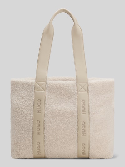 HUGO Torba shopper z paskiem z logo Écru 2