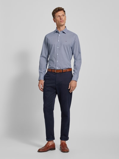 Tommy Hilfiger Regular Fit Business-Hemd mit Knopfleiste Modell 'John' Marine 1