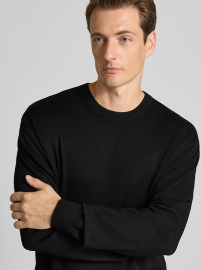 ARMANI EXCHANGE Sweter z dzianiny z okrągłym dekoltem Czarny 3
