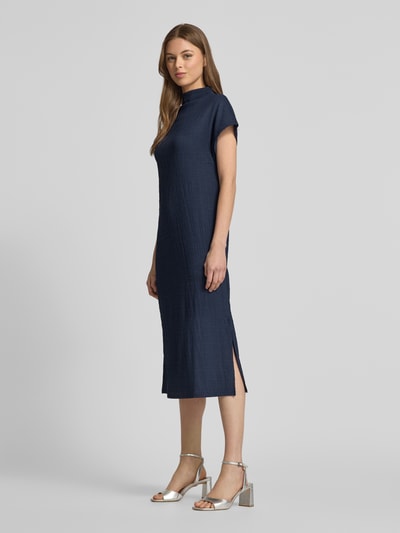 Tom Tailor Denim Soepele midi-jurk met opstaande kraag Donkerblauw - 1
