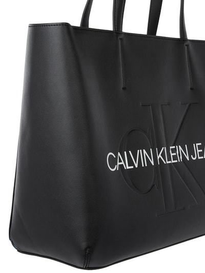 Calvin Klein Jeans Shopper met reliëflogo  Zwart - 5