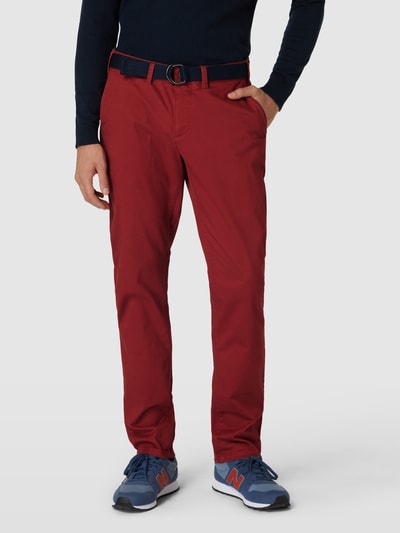 MCNEAL Slim fit chino met riem Rood - 4