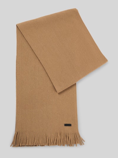 BOSS Sjaal van zuivere scheerwol Camel - 2