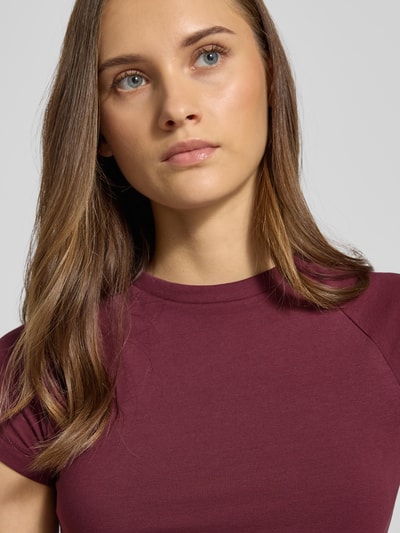 Noisy May T-shirt met raglanmouwen, model 'KATINKA' Bordeaux - 3