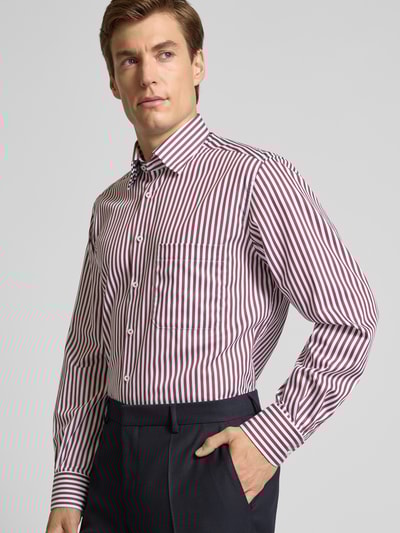 ETERNA Regular Fit Freizeithemd aus reiner Baumwolle mit Kentkragen Bordeaux 3