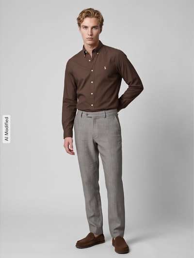 Polo Ralph Lauren Slim Fit Freizeithemd aus Baumwoll-Mix Schoko 1